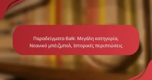 Παραδείγματα Balk: Μεγάλη κατηγορία, Νεανικό μπέιζμπολ, Ιστορικές περιπτώσεις