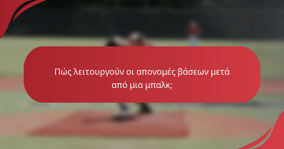 Πώς λειτουργούν οι απονομές βάσεων μετά από μια μπαλκ;