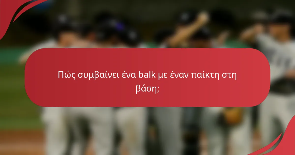 Πώς συμβαίνει ένα balk με έναν παίκτη στη βάση;